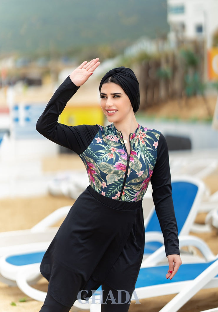 Maillot de bain burkini imprimé floral