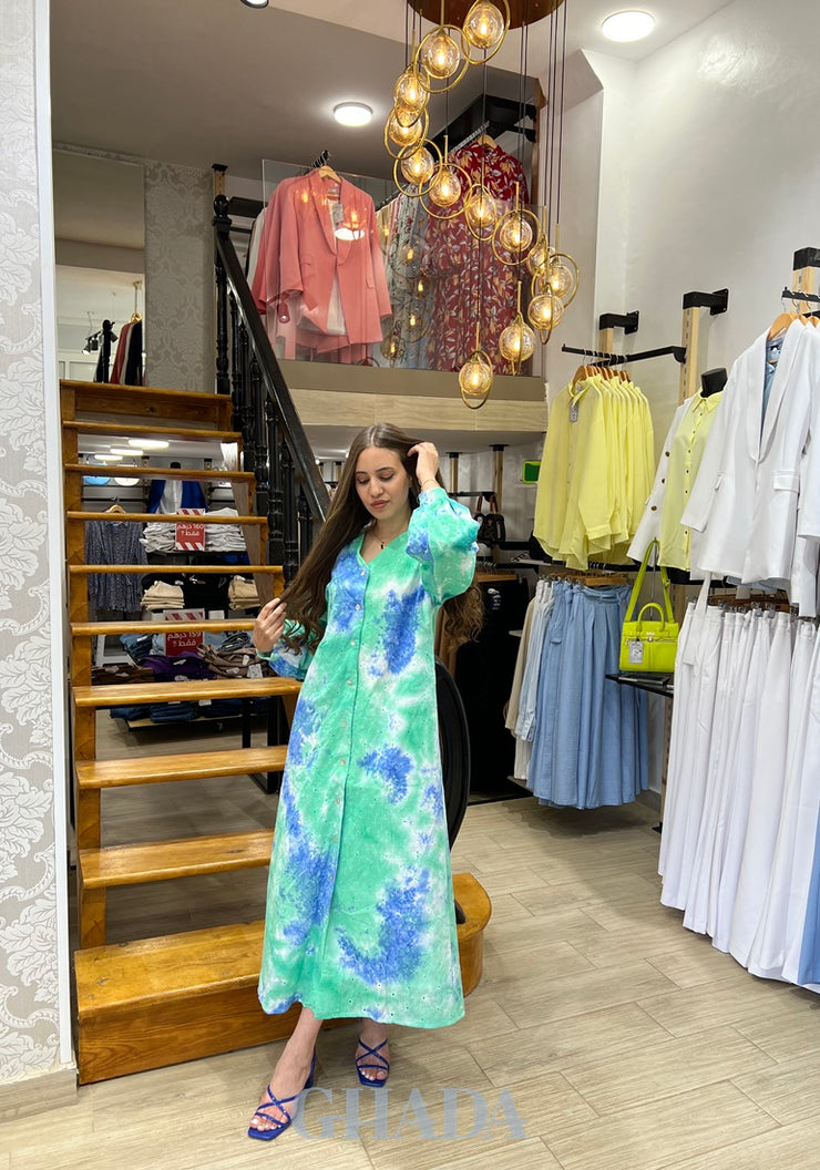 Robe tie & dye brodée