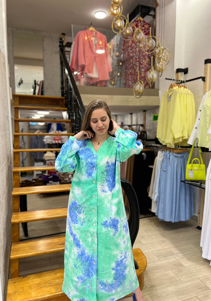 Robe tie & dye brodée