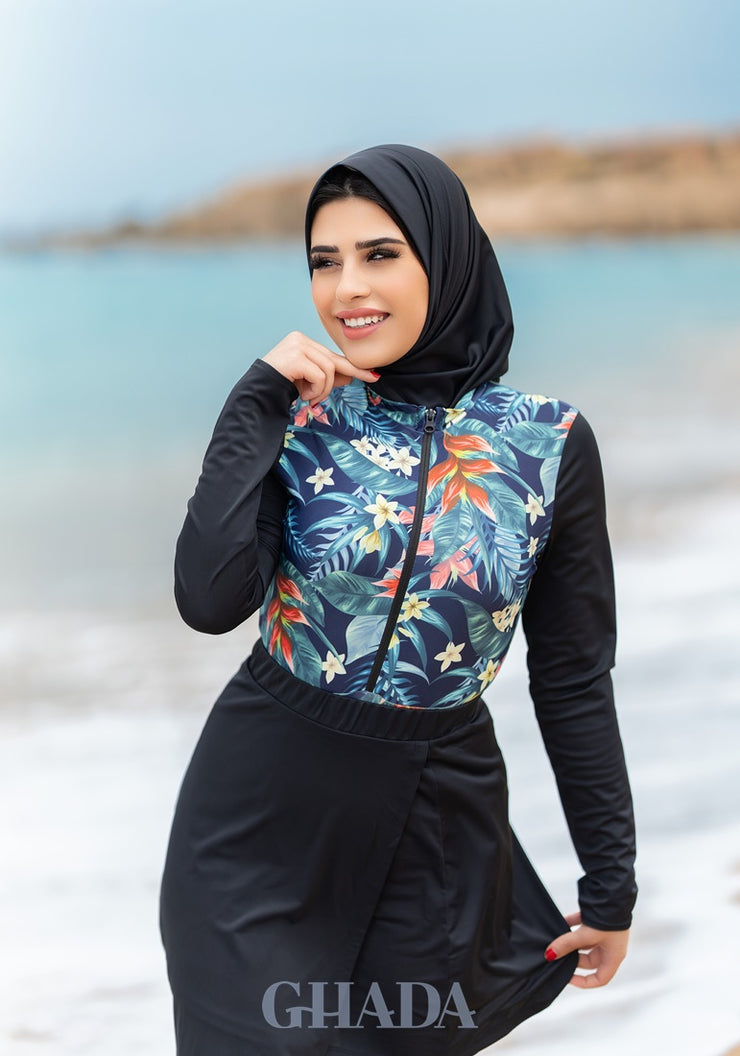 Maillot de bain burkini imprimé floral