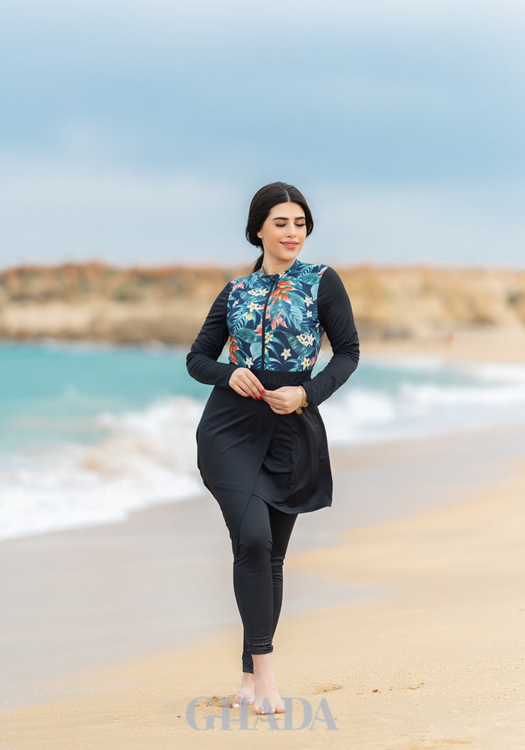 Maillot de bain burkini imprimé floral