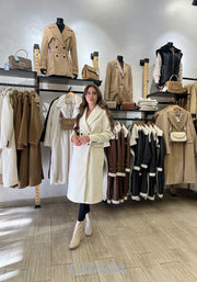 Manteau long ajustée en Beige clair