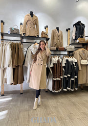 Manteau long ajustée en Beige