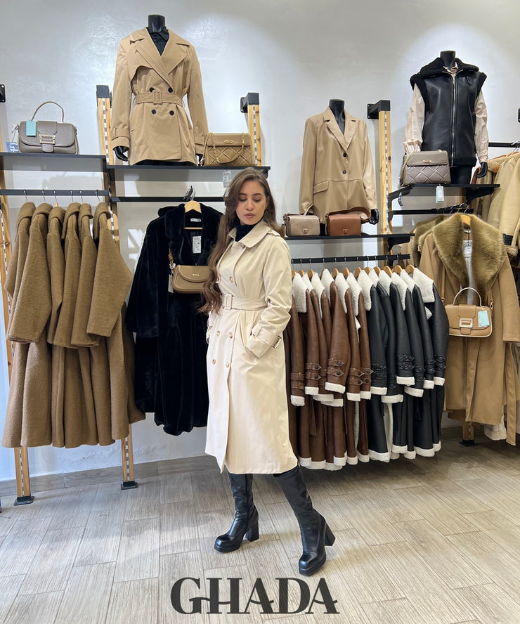 Trench long en beige