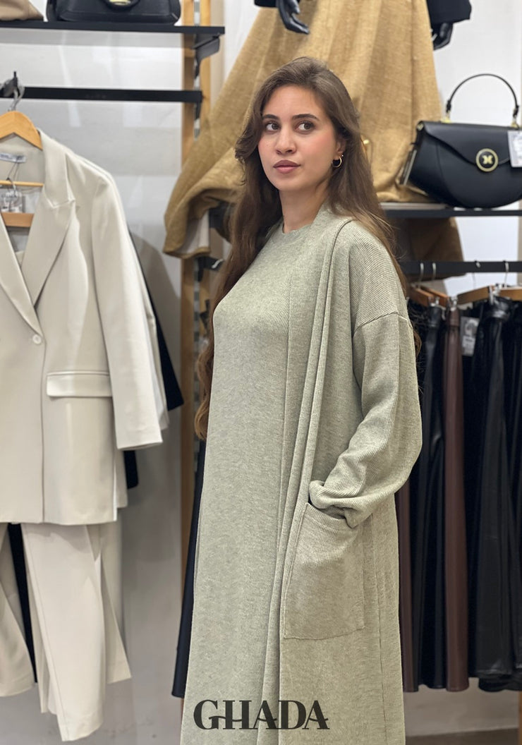 Ensemble robe en maille avec cardigan