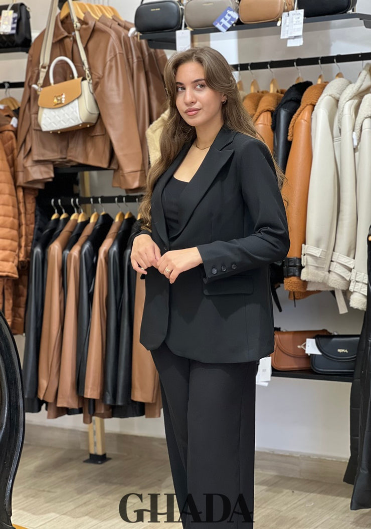 Ensemble blazer - pantalon en noir