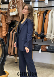 Ensemble blazer - pantalon en bleu marine